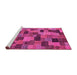 Sideview of Machine Washable Abstract Pink Modern Rug, wshabs4222pnk