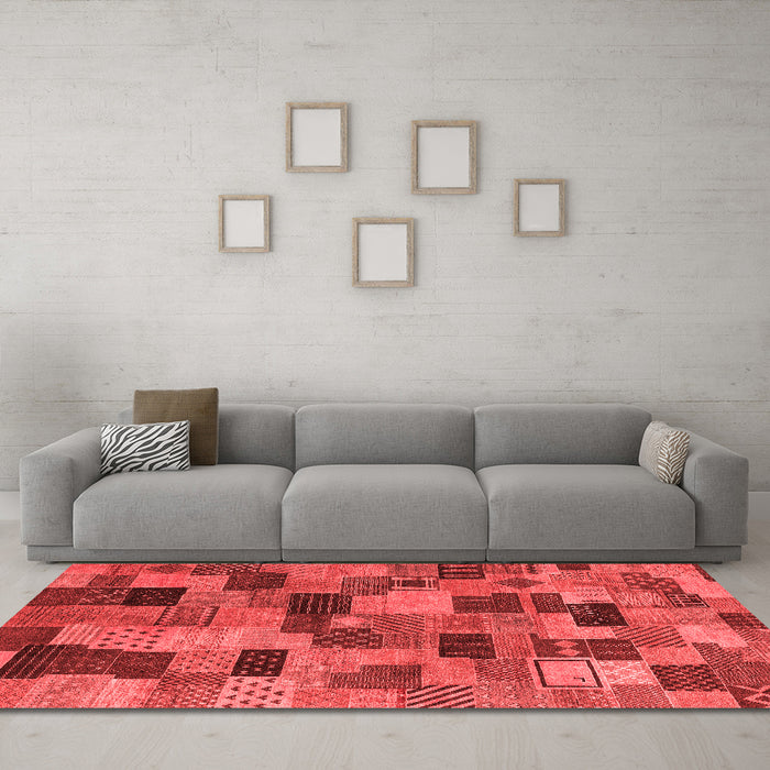 Modern Red Washable Rugs