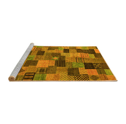 Sideview of Machine Washable Abstract Yellow Modern Rug, wshabs4222yw