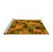 Sideview of Machine Washable Abstract Yellow Modern Rug, wshabs4222yw