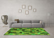 Machine Washable Abstract Green Modern Area Rugs in a Living Room,, wshabs4222grn