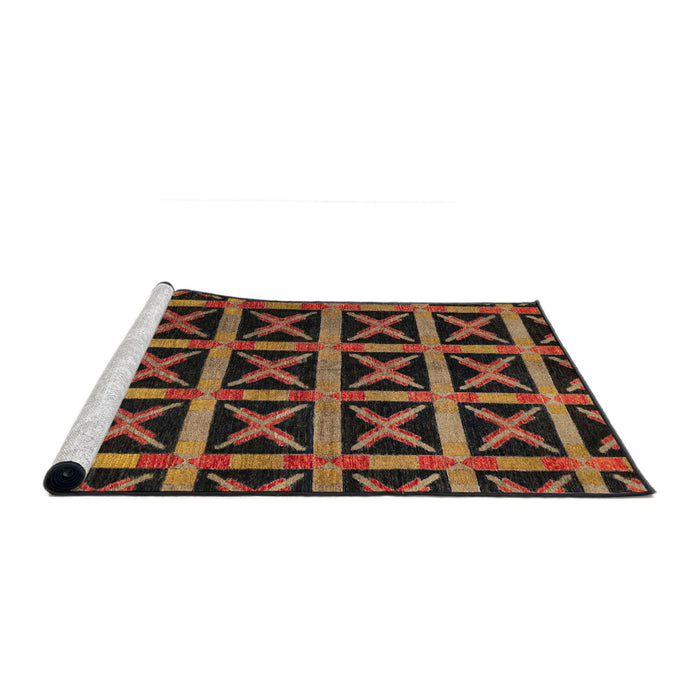 Sideview of Machine Washable Abstract Night Red Rug, wshabs4223