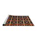 Sideview of Machine Washable Abstract Night Red Rug, wshabs4223