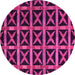 Round Abstract Pink Modern Rug, abs4223pnk