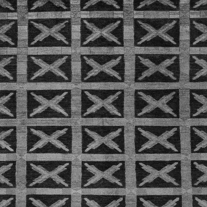 Square Machine Washable Abstract Gray Modern Rug, wshabs4223gry