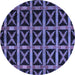 Round Abstract Blue Modern Rug, abs4223blu