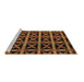 Sideview of Machine Washable Abstract Brown Modern Rug, wshabs4223brn