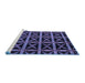 Sideview of Machine Washable Abstract Blue Modern Rug, wshabs4223blu