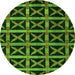 Round Abstract Green Modern Rug, abs4223grn