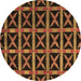 Round Abstract Brown Modern Rug, abs4223brn