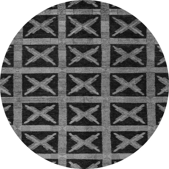 Round Abstract Gray Modern Rug, abs4223gry