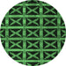 Round Abstract Emerald Green Modern Rug, abs4223emgrn