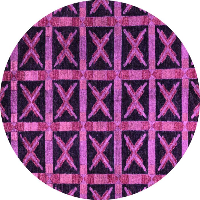 Round Abstract Purple Modern Rug, abs4223pur