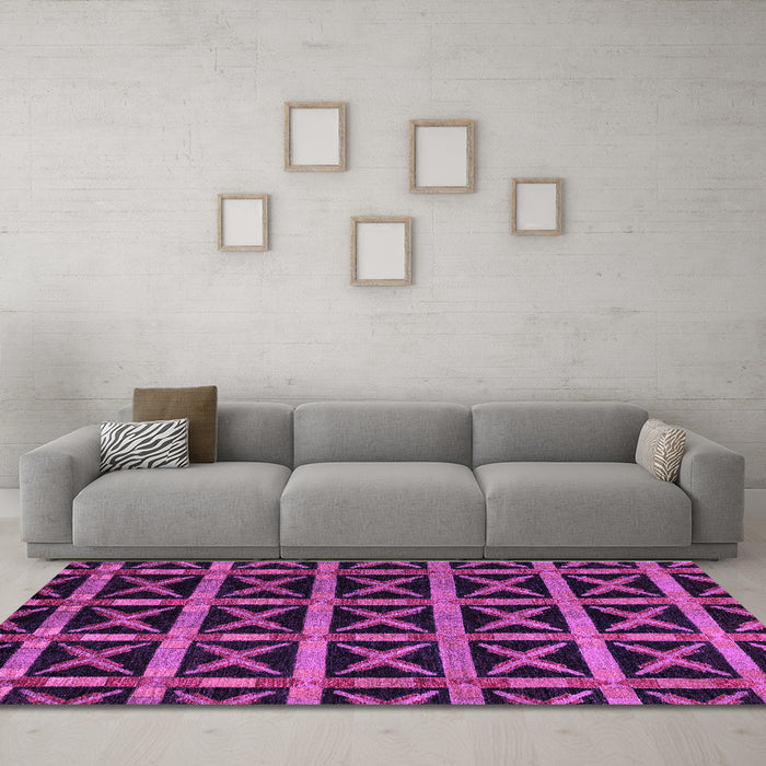 Machine Washable Abstract Purple Modern Area Rugs in a Living Room, wshabs4223pur