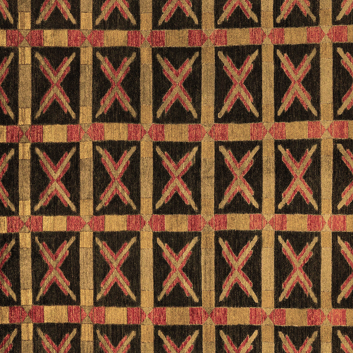 Square Abstract Brown Modern Rug, abs4223brn