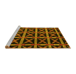Sideview of Machine Washable Abstract Yellow Modern Rug, wshabs4223yw