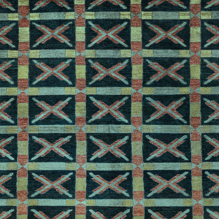 Square Machine Washable Abstract Light Blue Modern Rug, wshabs4223lblu