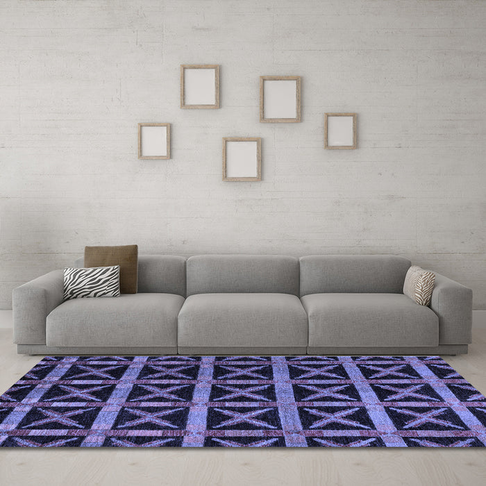 Machine Washable Abstract Blue Modern Rug in a Living Room, wshabs4223blu
