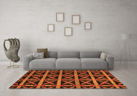 Machine Washable Abstract Orange Modern Rug, wshabs4223org