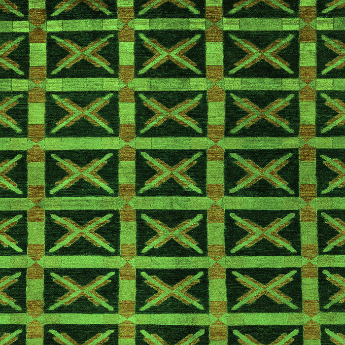 Square Abstract Green Modern Rug, abs4223grn