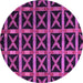 Round Machine Washable Abstract Purple Modern Area Rugs, wshabs4223pur