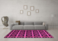 Machine Washable Abstract Pink Modern Rug, wshabs4223pnk