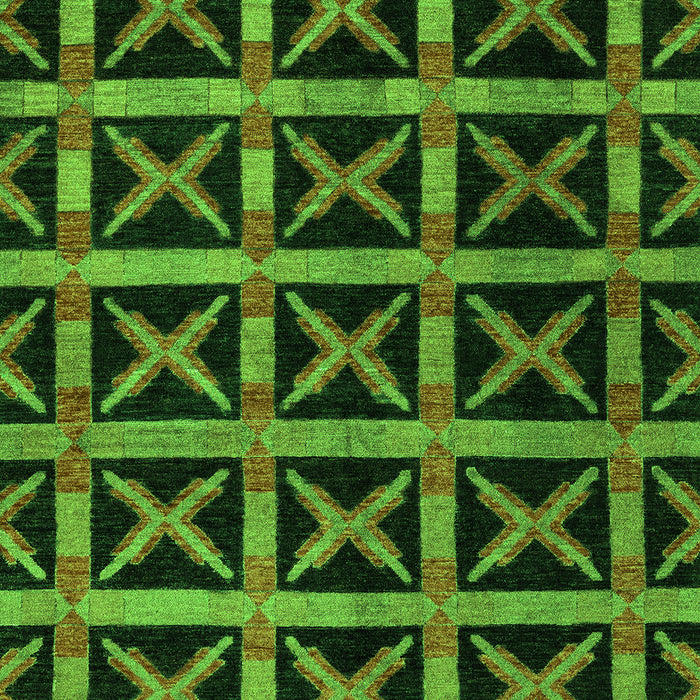 Machine Washable Abstract Green Modern Area Rugs, wshabs4223grn