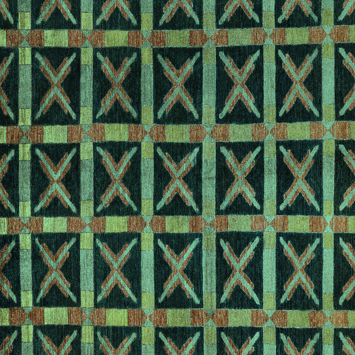 Square Machine Washable Abstract Turquoise Modern Area Rugs, wshabs4223turq