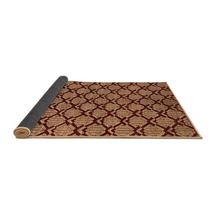 Sideview of Abstract Saffron Red Modern Rug, abs4224