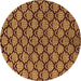 Round Machine Washable Abstract Brown Modern Rug, wshabs4224brn