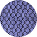 Round Abstract Blue Modern Rug, abs4224blu