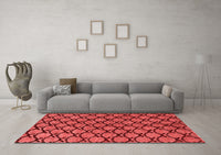 Machine Washable Abstract Red Modern Rug, wshabs4224red