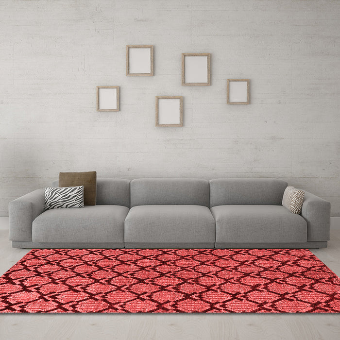 Modern Red Washable Rugs