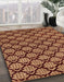 Machine Washable Abstract Saffron Red Rug in a Family Room, wshabs4224