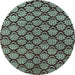 Round Machine Washable Abstract Light Blue Modern Rug, wshabs4224lblu