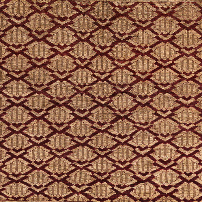 Square Abstract Saffron Red Modern Rug, abs4224