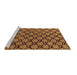 Sideview of Machine Washable Abstract Brown Modern Rug, wshabs4224brn