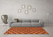 Machine Washable Abstract Orange Modern Area Rugs in a Living Room, wshabs4224org