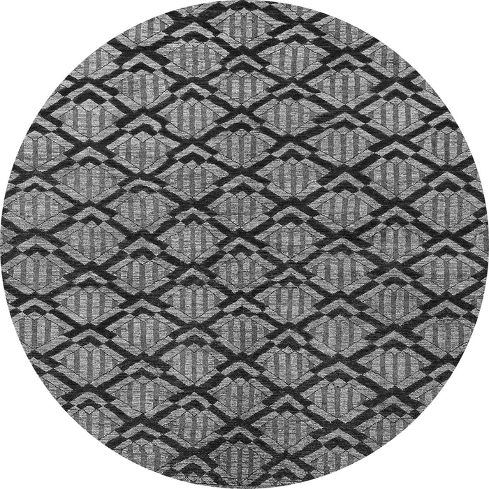 Round Machine Washable Abstract Gray Modern Rug, wshabs4224gry
