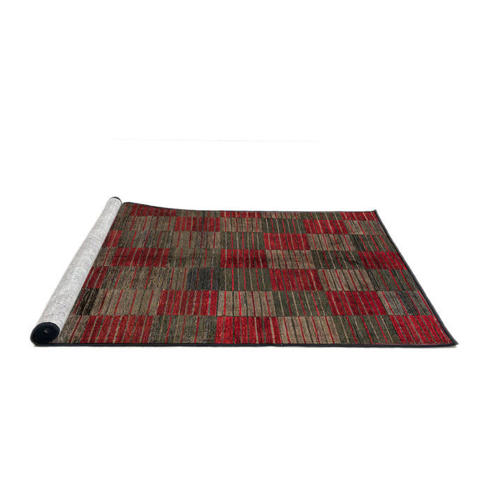 Sideview of Machine Washable Abstract Coffee Brown Rug, wshabs4225