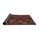 Sideview of Abstract Coffee Brown Checkered Rug, abs4225