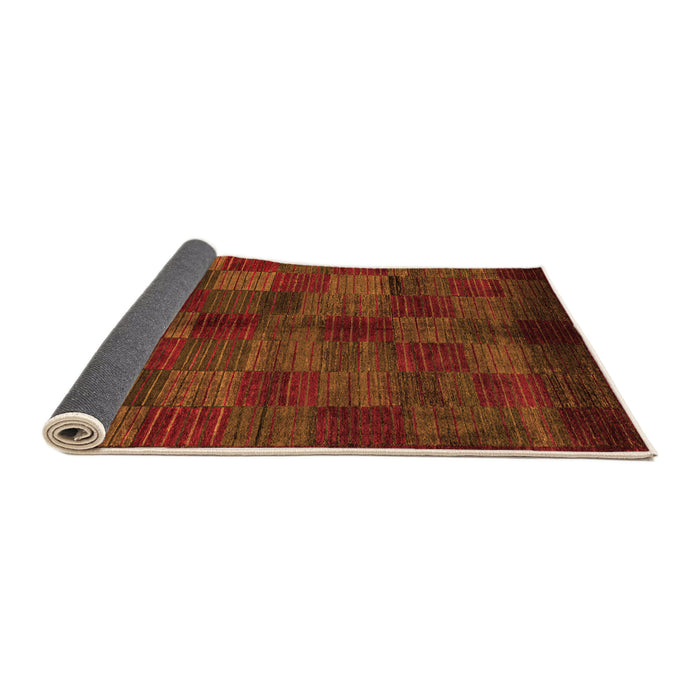 Sideview of Checkered Orange Modern Rug, abs4225org