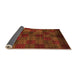 Sideview of Checkered Orange Modern Rug, abs4225org