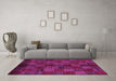 Machine Washable Checkered Pink Modern Rug in a Living Room, wshabs4225pnk