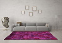 Machine Washable Checkered Pink Modern Rug, wshabs4225pnk