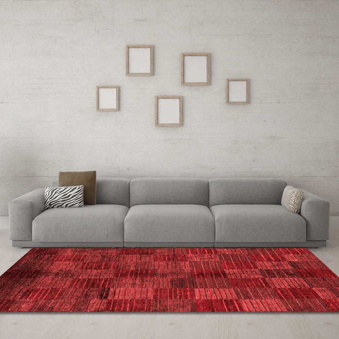 Modern Red Washable Rugs