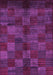 Machine Washable Checkered Purple Modern Area Rugs, wshabs4225pur