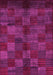 Machine Washable Checkered Pink Modern Rug, wshabs4225pnk