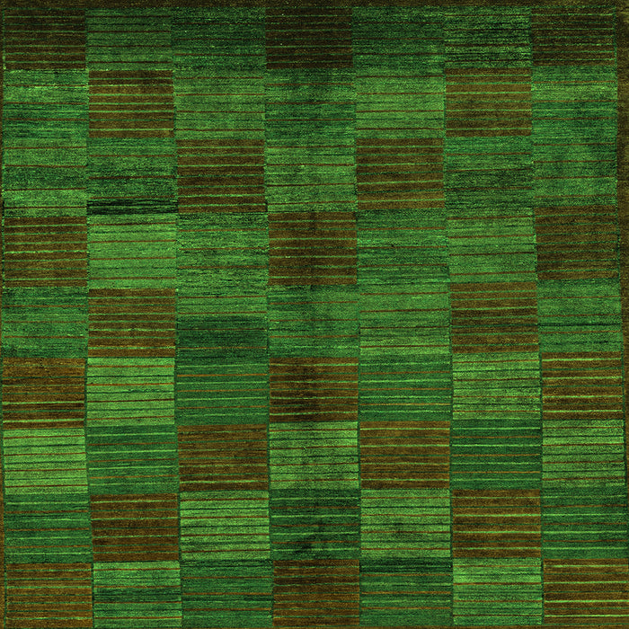 Square Machine Washable Checkered Green Modern Area Rugs, wshabs4225grn