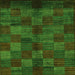 Square Machine Washable Checkered Green Modern Area Rugs, wshabs4225grn